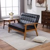NicBex Couches for Living Room Modern Loveseat Sofa Upholstered Pu Leather 2-seat Couch with Wooden Leg for Apartment - 2 of 4