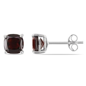 EVERLY JEWELRY | Sterling Silver 2 1/2ct TGW Garnet Solitaire Stud Earrings - 1 of 3