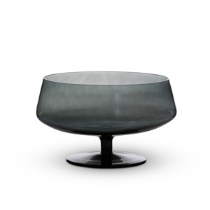 Park Hill Collection Florian Smoke Glass Stemmed Low Bowl - 1 of 4