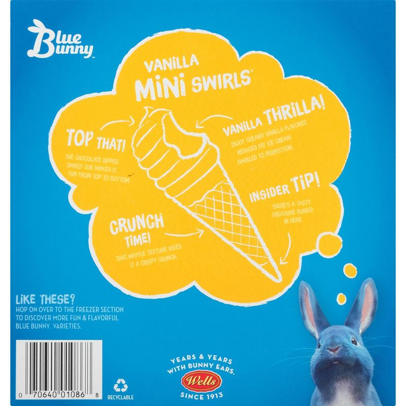 Blue Bunny Mini Swirls Vanilla Mini Ice Cream Cones - 2.25 fl oz /8pk, 4 of 8