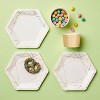 10ct Geo Print Hex Snack Plates Gold White - Spritz™ - image 2 of 3