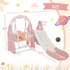 4 in 1 Toddler Slide Swing Set, Freestanding Slide Climber Playset with Basketball Hoop, Indoor Outdoor Playground Equipment, for Kids Gifts - 2 of 4