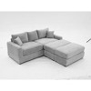 NicBex Couches for Living Room Modern Sectional Couch Flexible Combinations Corduroy Upholstered 2-seater Sofa Couch with Footstool - 3 of 4
