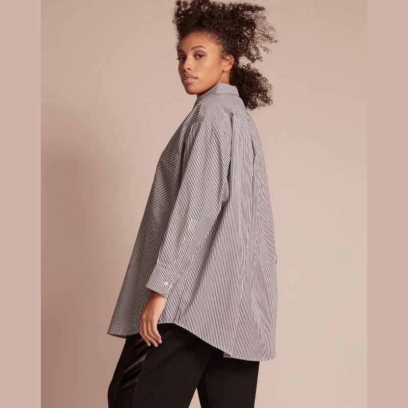 11 Honoré Collection Women's Oversized Button-Up Poplin Shirt, 2 of 5