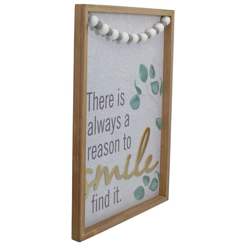 Northlight Beaded "There is Always a Reason to Smile" Wall Plaque Art Decor 15.75", 3 of 5