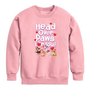 Boys' - Paw Patrol - Head Over Paws For You Graphic Long Sleeve Fleece Sweatshirt - 1 of 4