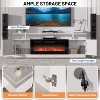 Acekool 70" White Fireplace TV Stand with 36" Electric Heater, Adjustable LED Flames, 2-Tier Storage Cabinets, Modern Entertainment Center - 2 of 4