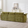MAYEERTY 98.5 Inch 3 seater Sofa Unique Design Soft Arm Pillows Contemporary Linen 3 Comfortable Cushions 2 Pillows Green Living Room Bedroom Office - 3 of 4