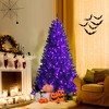 Costway 6ft Pre-lit PVC Christmas Halloween Tree Black w/ 250 Purple LED Lights - 2 of 4