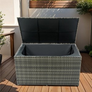 200 Gallon Outdoor Storage Deck Box, Wicker Patio Storage Box with Lid, Flip Top Storage Bench, Storage Bin for Cushion Garden Tool Pool Supplies - 1 of 4