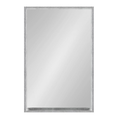 Transitional Silver Wood Rectangular Vanity Wall Mirror 39"x28"