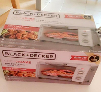 Black+decker 1150w Crisp N Bake Countertop Small Air Fryer 4 Slice Toaster  Pizza Oven Broiler With Timer & 5 Heat Functions, Gray : Target