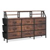 CIPACHO 55"W Black Dresser for Bedroom 9 Fabric Drawers 2 Open Shelves for Closet Bedroom Dresser with Side Pocket Wide Chest of Drawers - 4 of 4