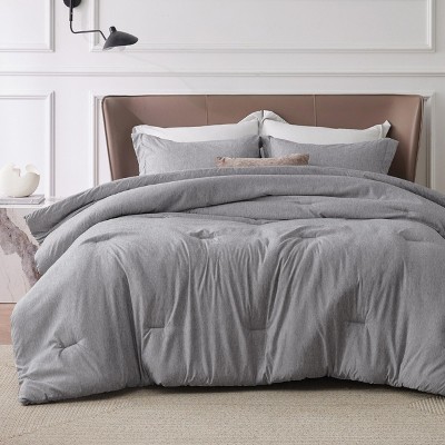 Bedsure | 2/3 Pcs Comforter Set Solid Cationic Dyeing Soft & Cozy Bedding Set