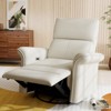 KTMBDW Power Swivel Rocker Recliner Chair for Adults, Fabric Rocking Glider Recliner with USB Port for Small Spaces, Rocking Chair for Nursery, Beige - 4 of 4