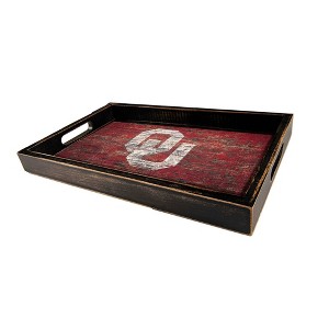 NCAA Oklahoma Sooners Distressed Tray - 1 of 3