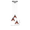 Toltec Lighting Europa 3 - Light Pendant in  Brushed Nickel with 7" Raspberry Crystal Shade - 2 of 2