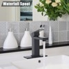 Single Handle Bathroom Faucets for 1 or 3 Hole,Bathroom Faucet Brushed Nickel Modern Waterfall Bathroom Sink Faucet - 2 of 4