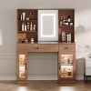 Vanity Desk with Mirror and Lights,Adjustable Brightness Vanity Table with Drawers & Cabinets, Storage,Power Outlet,Makeup Dressing Table - 2 of 4