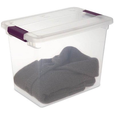 ClearView Kids' Room 27 Quart Plastic Stackable Storage Box with Latch Lid