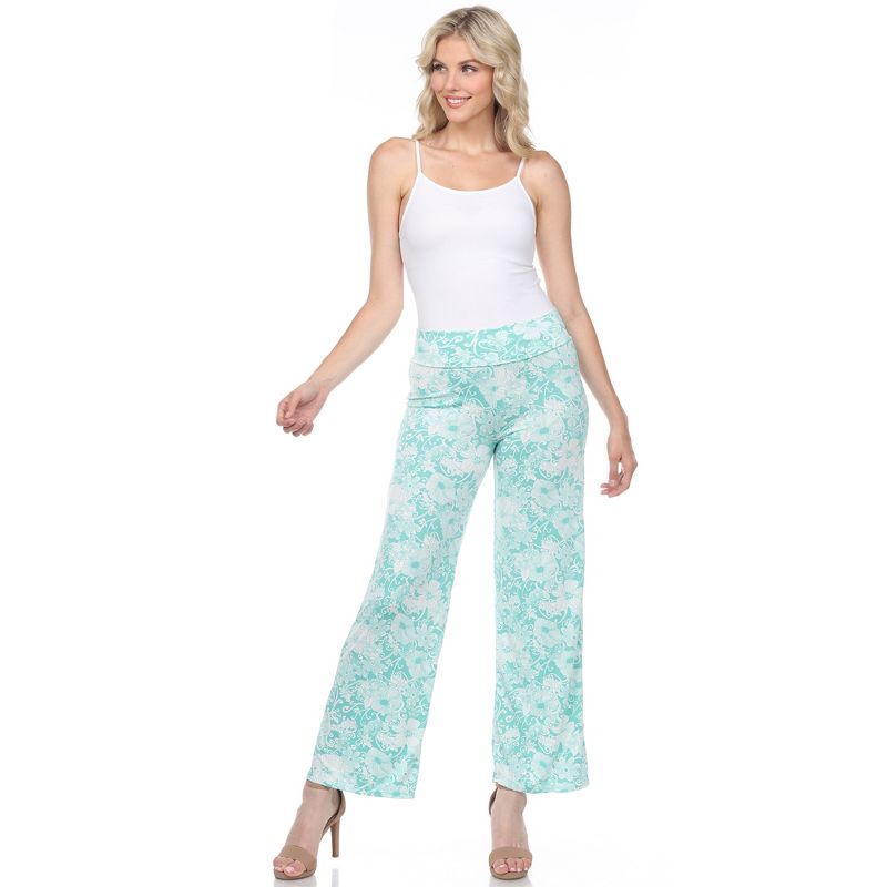 Women's Floral Paisley Wide Leg Palazzo Pants - White Mark, 5 of 7