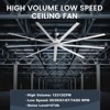 iLIVING 96-Inch High Volume Low Speed HVLS 9 Blades BLDC Big Ceiling Fan, Reversible Industrial Commercial and Residential with IR Remote - 2 of 4