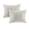 Lyngins Tufted Cotton Chenille Medallion Full/Queen Size Comforter Set, Shabby Chic Boho Bedding Set with 1 Comforter & 2 Shams, All-Season Quilt Set - 4 of 4