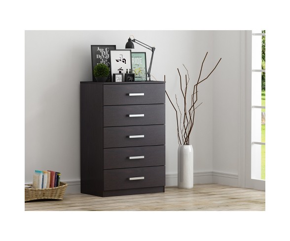 Hunter 5 Drawer Chest Black/Brown - Loft 607