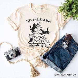 Christmas Tree Killer Cats T‑Shirt, Tis the Season Funny Holiday Tee | OrnamentallyYou - 1 of 4