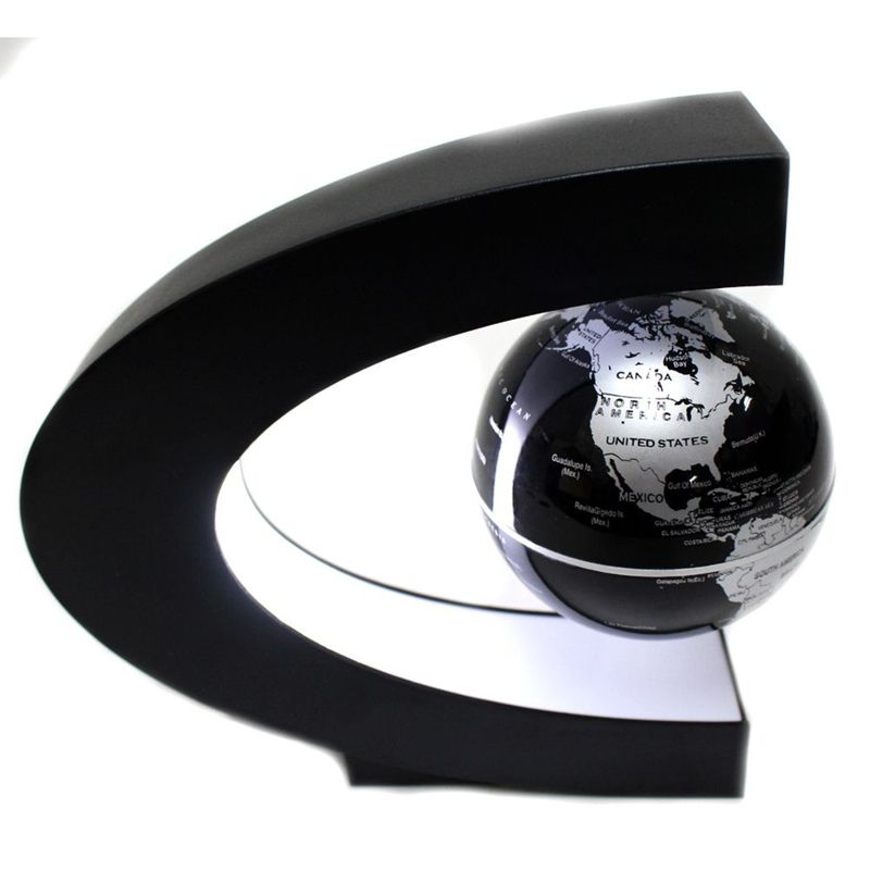 Insten Gravity Challenger Magnetic Levitating Globe, Desk Gadget Toy, Black Silver, 2 of 4