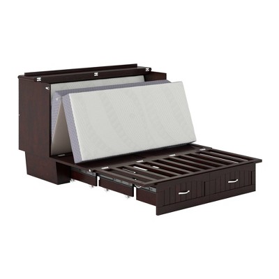 Nantucket Queen Murphy Bed Chest with CoolSoft Memory Foam Mattress