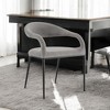 HomeRoots Set of Two Gray And Black Upholstered Polyester Open Back Dining Arm Chairs - 2 of 4
