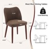Leather Dining Chairs Set of 2 Upholstered PU Dining Chair w/Wood Legs, Wing Backrest, Wooden Kitchen Chairs w/Thick Cushions, Leveling Feet - 2 of 4