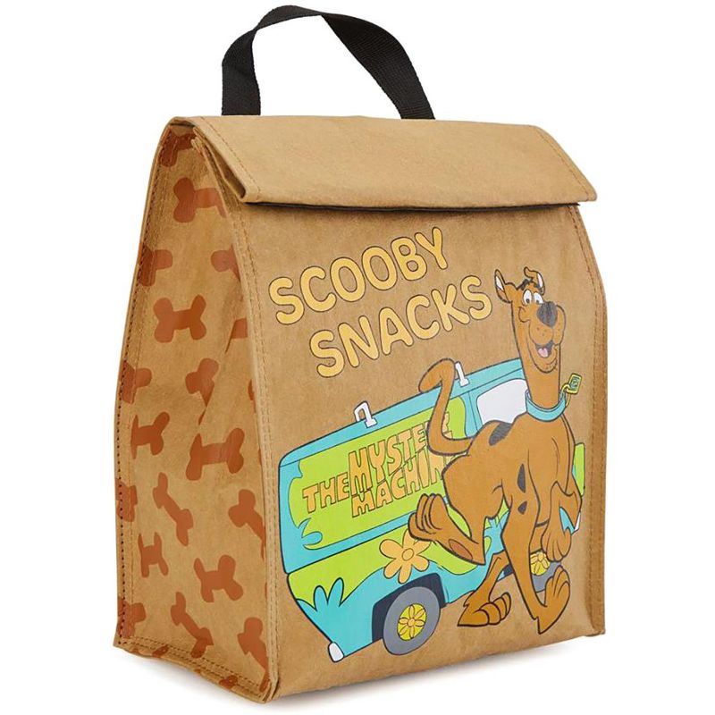 Scooby-Doo Scooby Snacks Roll Top Brown Sack Insulated Lunch Sack Tote brown, 4 of 5