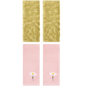 REGALWOVEN 4 Pcs Bathroom,Kitchen Cotton Soft Absorbent Cotton Hand Towels - 1 of 4