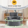 360° Swivel Barrel Chair with Adjustable Headrest - Plush Upholstered Accent Chair for Living Room, Office & Bedroom - 3 of 4