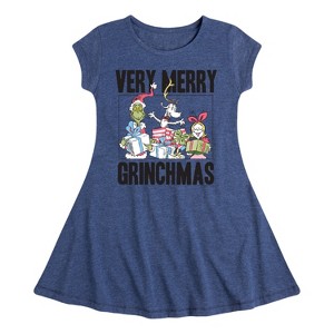 Girls' - Dr. Seuss -  Fit & Flair Cap Sleeve Dress - 1 of 3