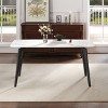 Modern Rectangular Dining Table for 6, Sintered Stone Top Kitchen Table, Curved Edge Table with Black Metal Legs-The Pop Home - 2 of 4