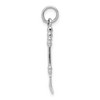 Black Bow Jewelry 14k White Gold and Black Enamel 3D Hockey Stick and Puck Pendant - 2 of 4