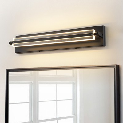 Rennnsan Aurwyn 23"W Hardwired Linear Modern LED Dimmable Wall Sconce in Black