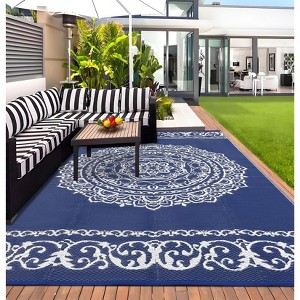Outdoor Camping Rugs Patios Clearance Plastic Straw Rug Weatherproof Reversible Mats Large Floor Mat - 1 of 4