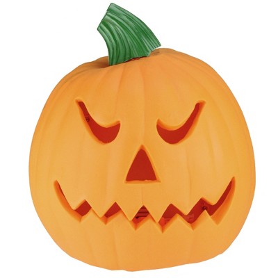 Northlight 9.75" Jack-O-Lantern Animated Double-Sided Halloween Pumpkin - Orange/Green