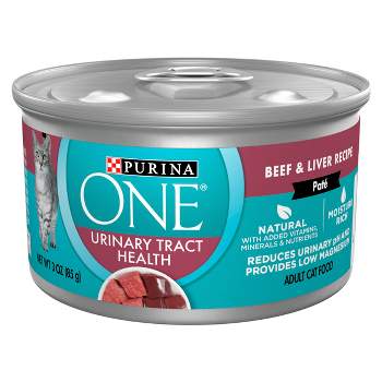 Purina ONE Urinary Tract Health Beef & Liver Pate Premium Wet Cat Food - 3oz
