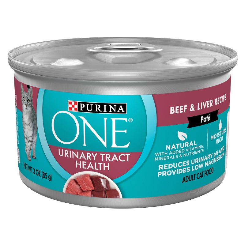 Purina ONE Urinary Tract Health Beef &#38; Liver Pate Premium Wet Cat Food - 3oz, 1 of 7