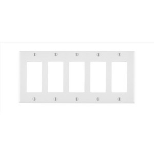 Leviton White 5 gang Thermoset Plastic Decorator Wall Plate 1 pk - 1 of 1