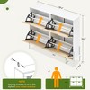 Whizmax Natural Rattan 4 Flip Door Shoe Cabinet Organizer Freestanding, Shoe Rack Storage Cabinet for Entryway with 3-Tier Adjustable Shelves - 2 of 4
