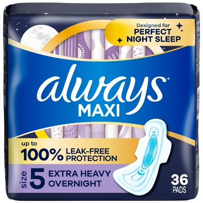 Always Maxi Extra Heavy Overnight Pads - Size 5