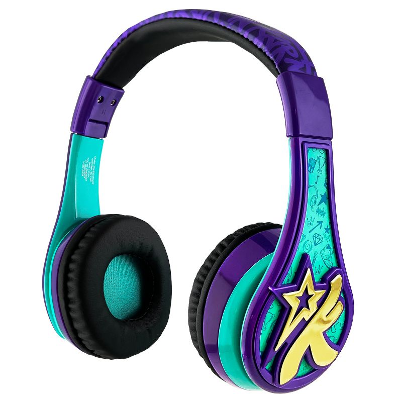 eKids Karmas World Bluetooth Headphones for Kids, Over Ear Headphones with Microphone - Purple (KW-B52.EXv22), 2 of 6