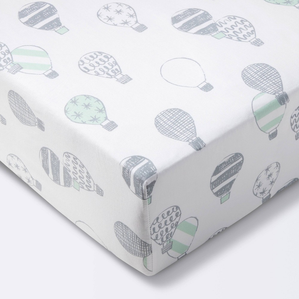 UPC 191906000079 product image for Crib Fitted Sheet Hot Air Balloons - Cloud Island™ - Gray | upcitemdb.com