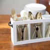 Blu Monaco Wooden Flatware, Cutlery,Kitchen Utensil & Silverware Caddy Organizer Bin Holder for Forks, Spoons, Knives - Perfect for Kitchen Countertop - 4 of 4